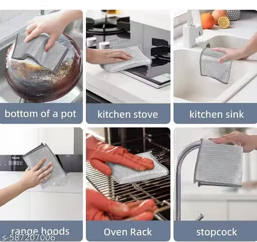 20 Pack Non-Scratch Wire Dishcloths | Heavy Duty Kitchen Cleaning Scrubbers| Reusable Dishwashing Cloths for Pots, Pans, Glass, and Utensils image 4