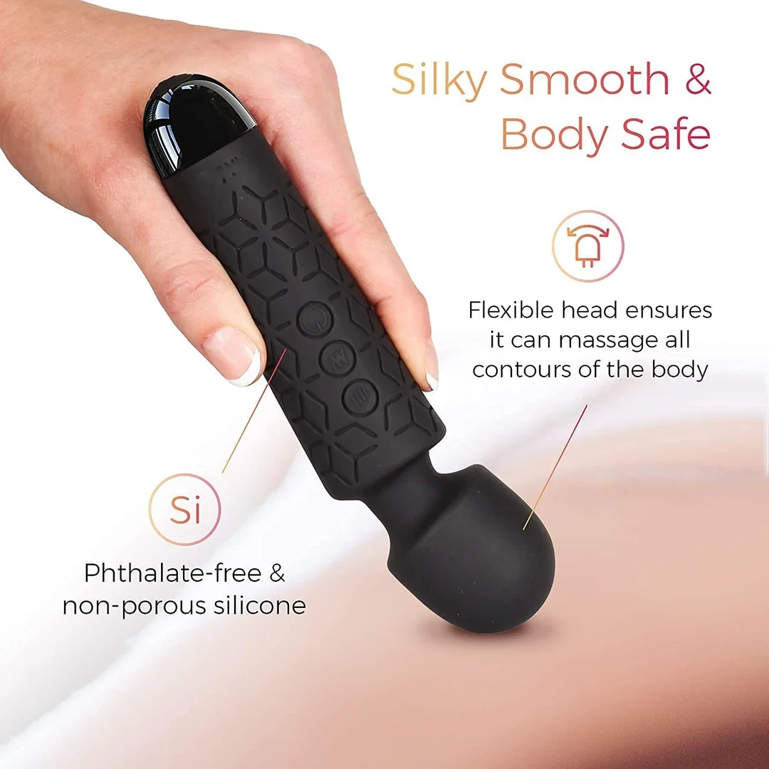 Rechargeable Handheld Body Massager with Medical-Grade Silicone 8 Speeds and 20 Modes image 3