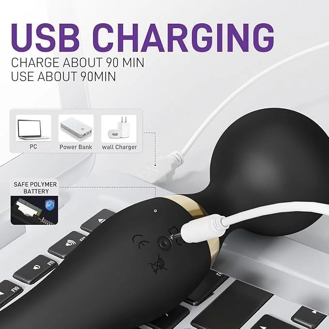 Personal Body Massager for Woman,Full Body Massager for Women & Men, Rechargeable Wireless Massager Machine for Pain Relief, Handheld Massager with Medical Grade Silicone, 8 Speeds, 20 Modes image 7