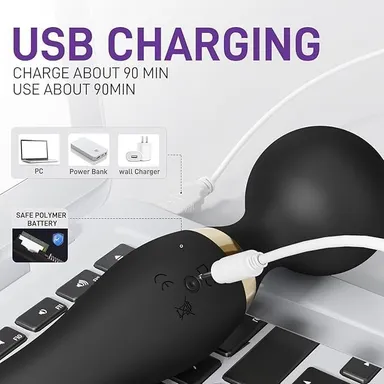 Personal Body Massager for Woman,Full Body Massager for Women & Men, Rechargeable Wireless Massager Machine for Pain Relief, Handheld Massager with Medical Grade Silicone, 8 Speeds, 20 Modes thumbnail 6