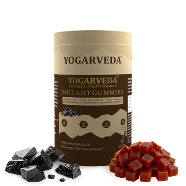 YOGARVEDA™ Himalayan Shilajit Gummies | 70%+ Fulvic Acid | Energy, Strength & Stamina Booster | With Ashwagandha, Gokshura & Black Musli | 100% Ayurvedic | Tamarind Flavour | 60 Gummies thumbnail 3