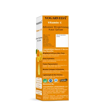 YOGARVEDA™  Herbal Vitamin C Face Serum | Skin Brightening & Anti-Aging Serum| Dark Spot Removal | Hydrating & Radiance Booster | For All Skin Types – 30ml thumbnail 1