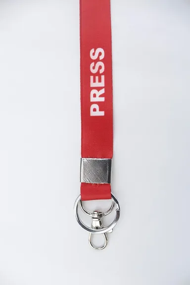 SPG Lanyard/Press Ribbon with id Card Holder (Red) 20 mm Unisex Solid Strap Press Printed Lanyard for id Card or id Badge or Office PVC Card (RED) thumbnail 2