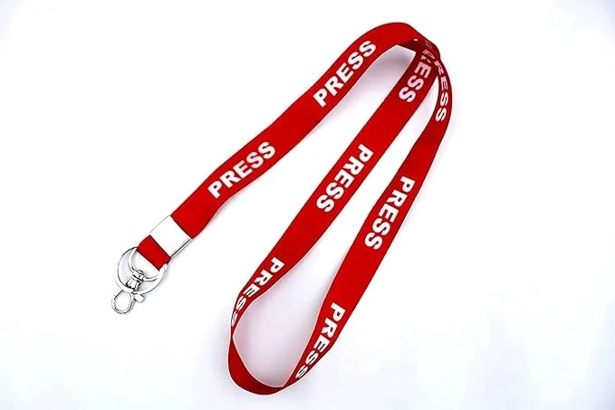 SPG Lanyard/Press Ribbon with id Card Holder (Red) 20 mm Unisex Solid Strap Press Printed Lanyard for id Card or id Badge or Office PVC Card (RED) image 1