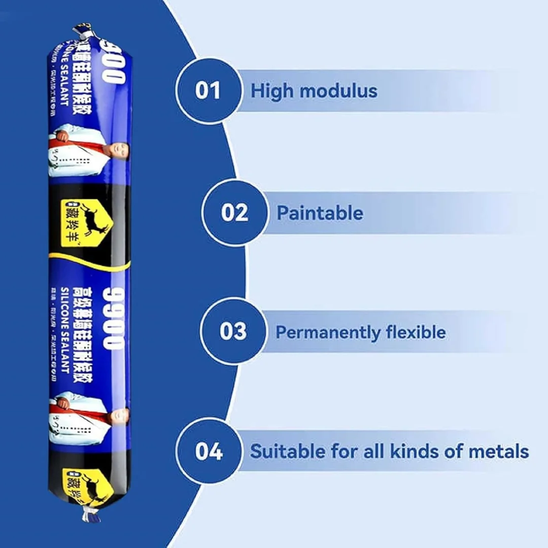 Heavy-Duty 9900 Silicone Sealant Tube Multipurpose Sealing Compound for Gaps Joints Windows Doors Roofs Tiles Concrete Waterproof Weatherproof Adhesive image 5