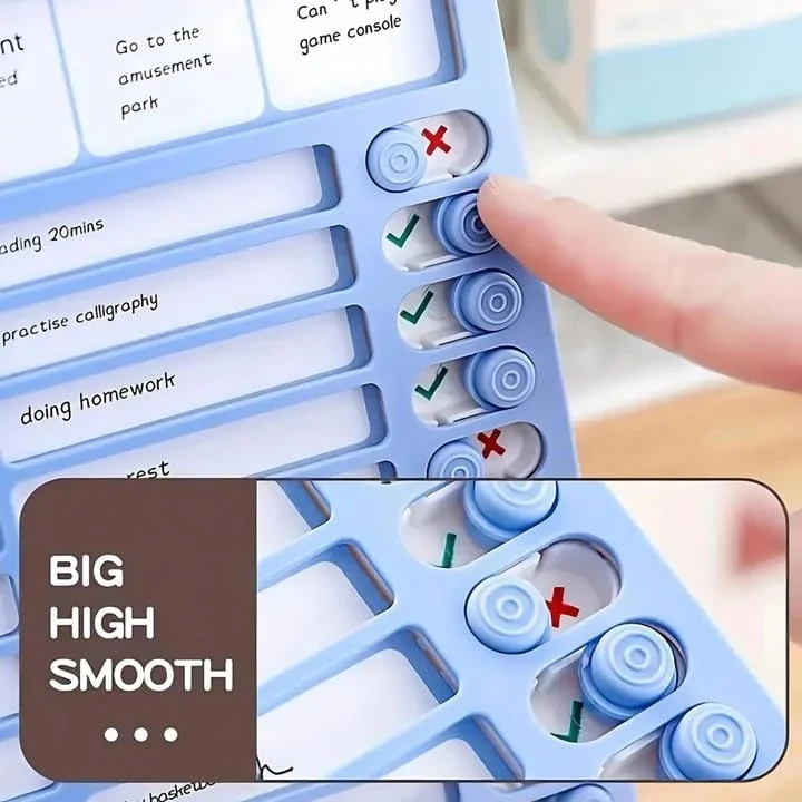 Portable Habit Planner Sliding To-Do Checklist Board Blue 1 Piece | Daily Self Discipline Chores Chart Morning Routine Planner for Home School Office Reusable Reminder Planning Board image 5