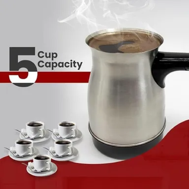 Electric Coffee Pot with Power Base Stainless Steel Body On/Off Switch | Portable Electric Coffee Maker for Home Office Kitchen  thumbnail 5