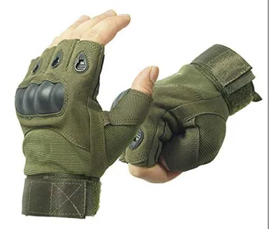 Tactical Riding Gloves for Men Half-Finger Motorcycle Gloves with Rubber Knuckle Guard Non-Slip Grip Palm Padding | Protective Bike Riding Sports Gloves for Outdoors thumbnail 0
