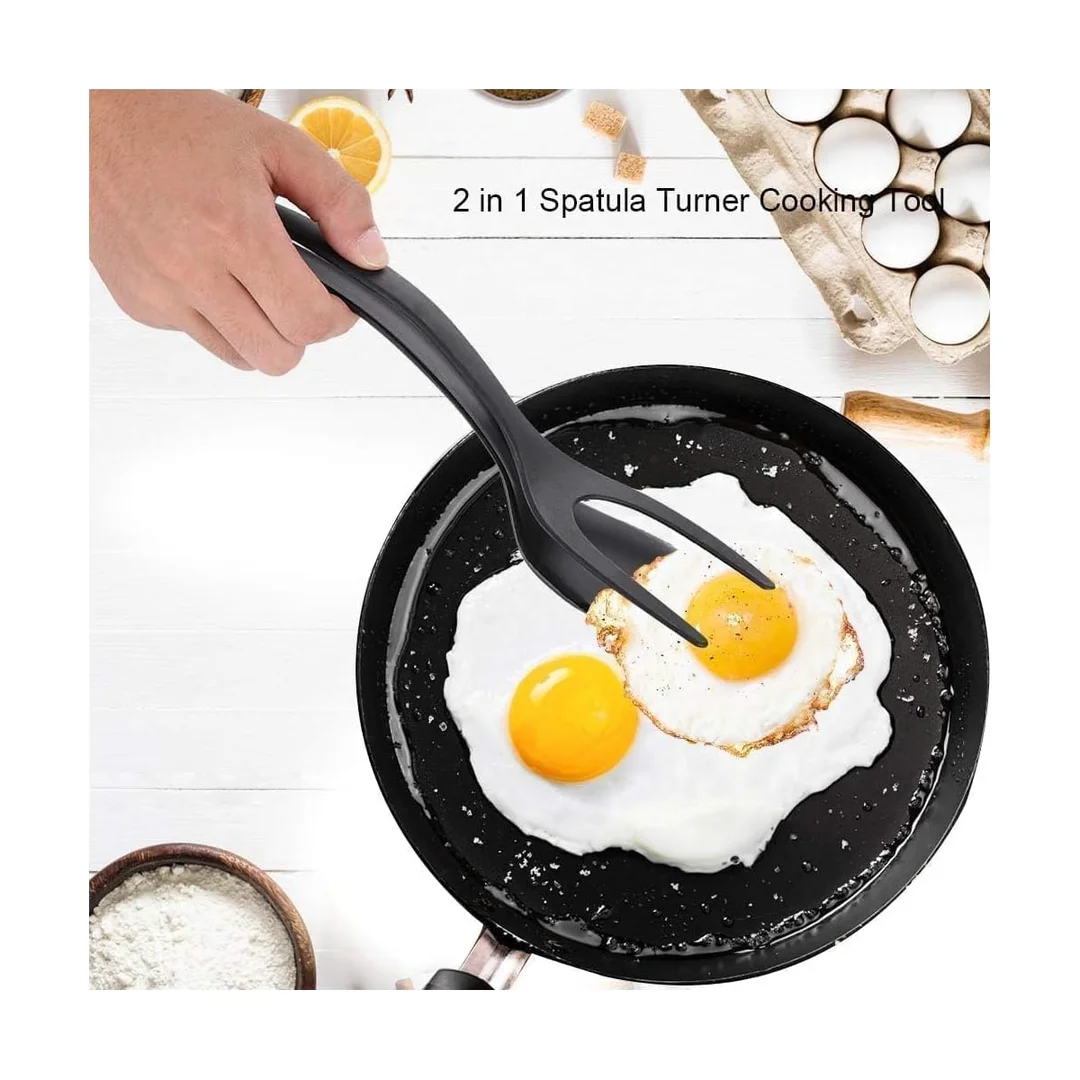 Silicone 2 in 1 Grip and Flip Spatula Tong, Non Stick Spatula, Egg Flipper, Multi-Purpose Kitchen Tool image 2