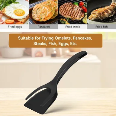 Silicone 2 in 1 Grip and Flip Spatula Tong, Non Stick Spatula, Egg Flipper, Multi-Purpose Kitchen Tool thumbnail 3