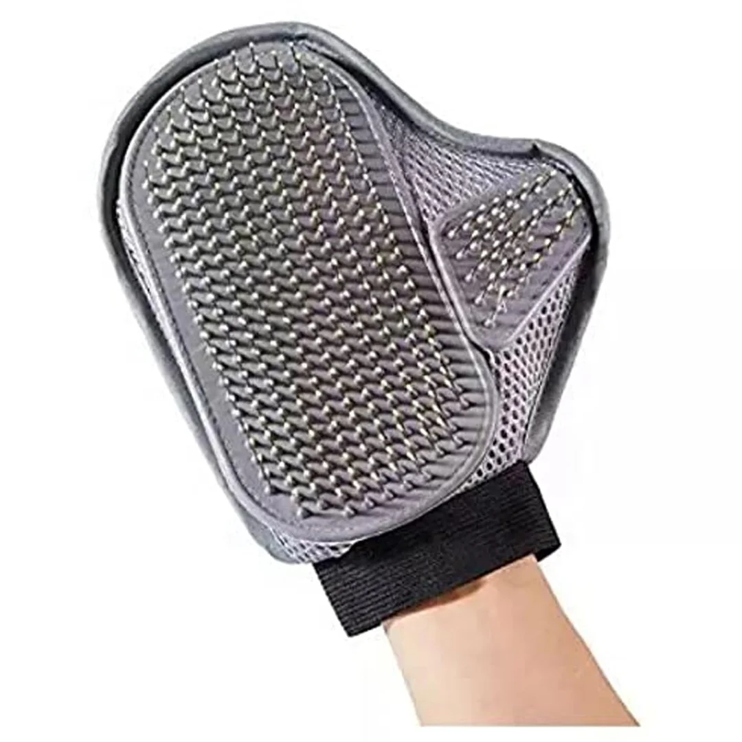 Pet Grooming Glove with Silicone Bristles for Dogs | Hand Wear Hair Removal Glove for Gentle Grooming, Loose Hair Removal | Improved Circulation image 1