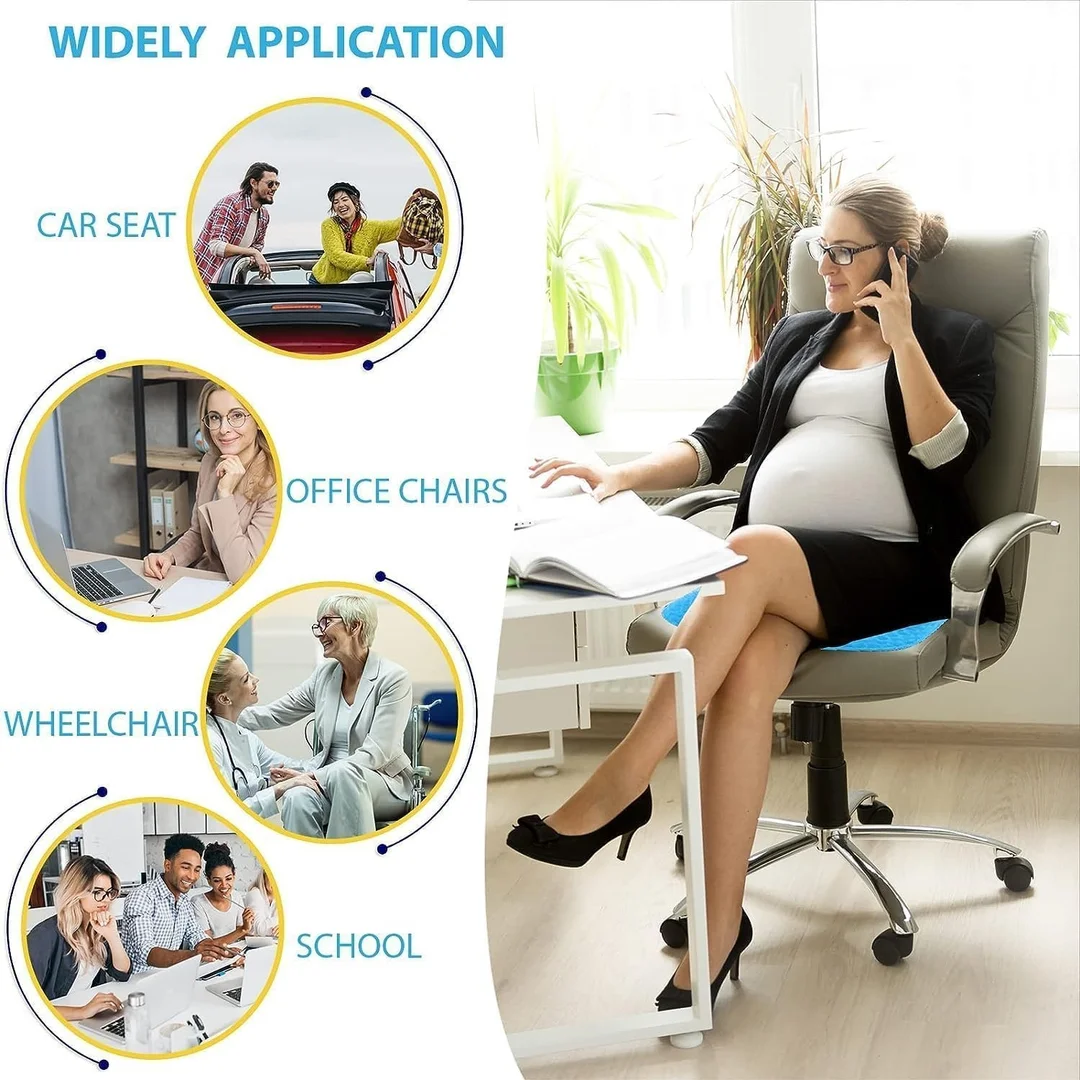 right traders Egg Gel Seat Cushion Ergonomic Breathable Design Pressure Relief Sitter Tailbone Pain Sciatica Pain Back Pain Silicon Seater Cushion Chair Pad with Non-Slip Cover image 4