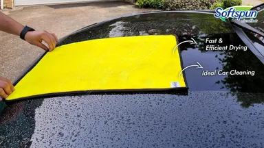 Right traders   Microfiber Cloth 40x40 Cms 1 Piece Yellow +Grey Towel Set | Extra Thick Microfiber Cleaning Cloths Perfect for Bike Auto| Cars Both Interior and Exterior. thumbnail 2