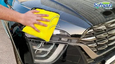 Right traders   Microfiber Cloth 40x40 Cms 1 Piece Yellow +Grey Towel Set | Extra Thick Microfiber Cleaning Cloths Perfect for Bike Auto| Cars Both Interior and Exterior. thumbnail 4