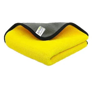Right traders   Microfiber Cloth 40x40 Cms 1 Piece Yellow +Grey Towel Set | Extra Thick Microfiber Cleaning Cloths Perfect for Bike Auto| Cars Both Interior and Exterior. thumbnail 0