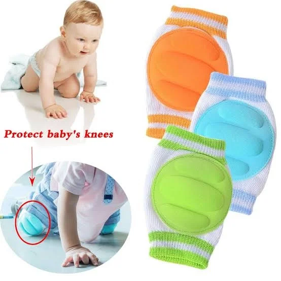 Baby Knee & Elbow Guard Pads for Crawling Toddlers Infant Boys Girls Multicolour Soft Breathable Cotton Safety Protector Knee Pads Anti‑Slip Stretchable Comfortable Crawling Leg Hand Protection image 1
