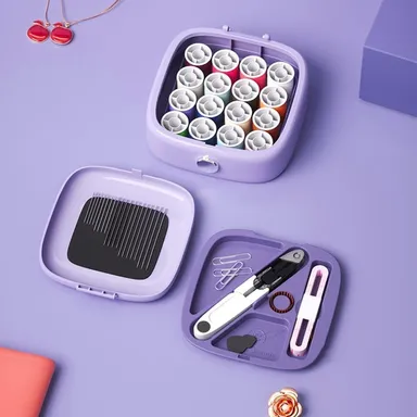 Magnetic Needle and Thread Set Sewing Kit Gift for Grandma and Moms Portable Travel Home Small Sewing Box with Storage DIY Thread Needle Threader and Scissors Kit for Emergency Repairs thumbnail 1