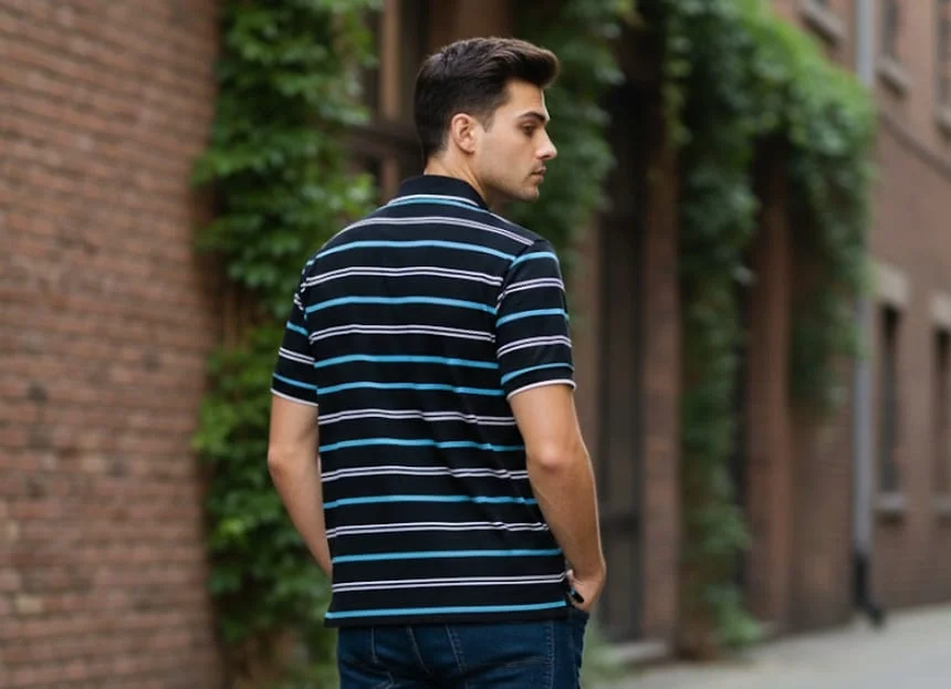 Men Cotton Blend Collar Half Sleeve T‑Shirt with Pocket for Men Casual Smart Polo Neck Breathable Regular Fit Summer Wear Fashion Daily Outfit image 3