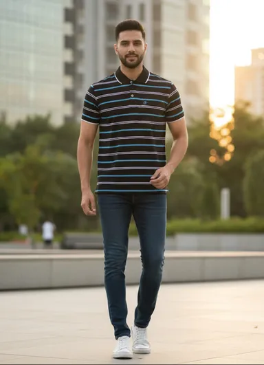 Men Cotton Blend Collar Half Sleeve T-Shirt with Pocket Regular Fit Breathable Casual Summer Wear XXL thumbnail 0