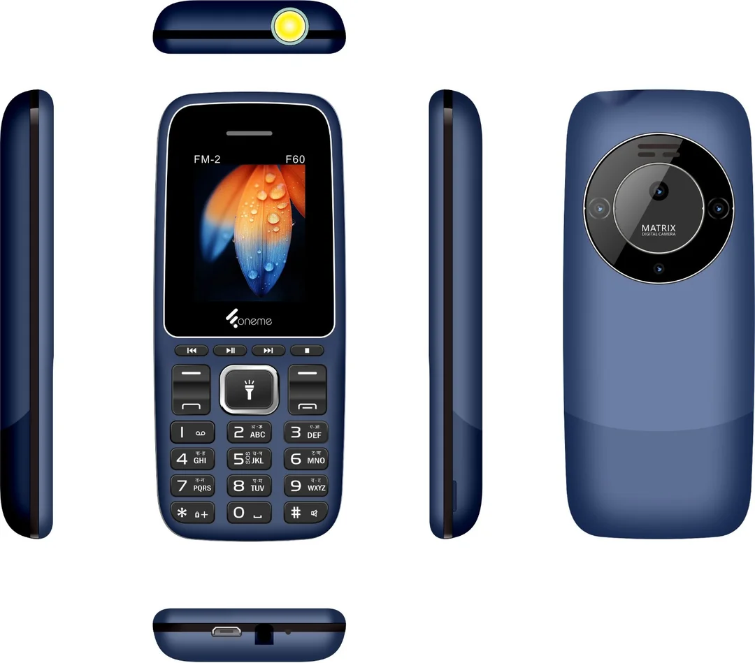 Foneme F60 Dual SIM Feature Phone 1.8 Inch Display 8 MB RAM 16 MB Storage 0.3 MP Camera 1000 mAh Battery Classic Candybar GSM Phone Best Budget Calling Text FM India image 3