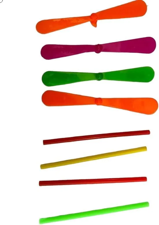 Air Flying Toys Bamboo Copter | Outdoor Propeller Toy for Kids & Adults Multicolor Party Game India | Pack of 24 image 2