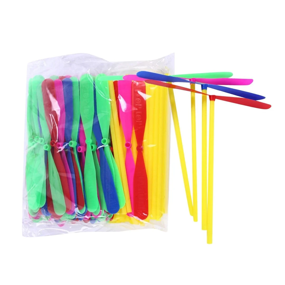 Air Flying Toys Bamboo Copter | Outdoor Propeller Toy for Kids & Adults Multicolor Party Game India | Pack of 24 image 4