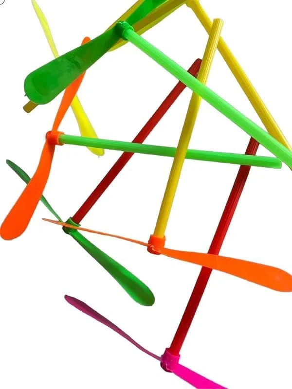 Air Flying Toys Bamboo Copter | Outdoor Propeller Toy for Kids & Adults Multicolor Party Game India | Pack of 24 image 1