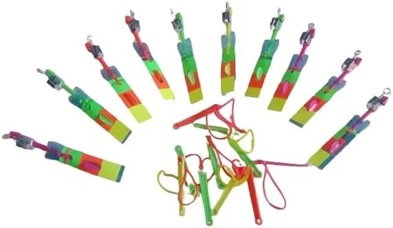 LED Light Helicopter Flying Toys | Pack of 10 Kids Outdoor Propeller Toy Multicolor Party Fun image 1