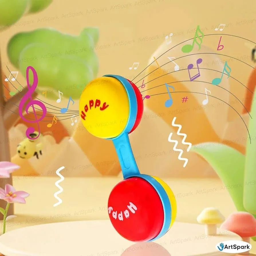 Baby Rattle and Teether Set | 3 PCS Colourful BPA-Free Rattles for Infants |Multicolor image 8