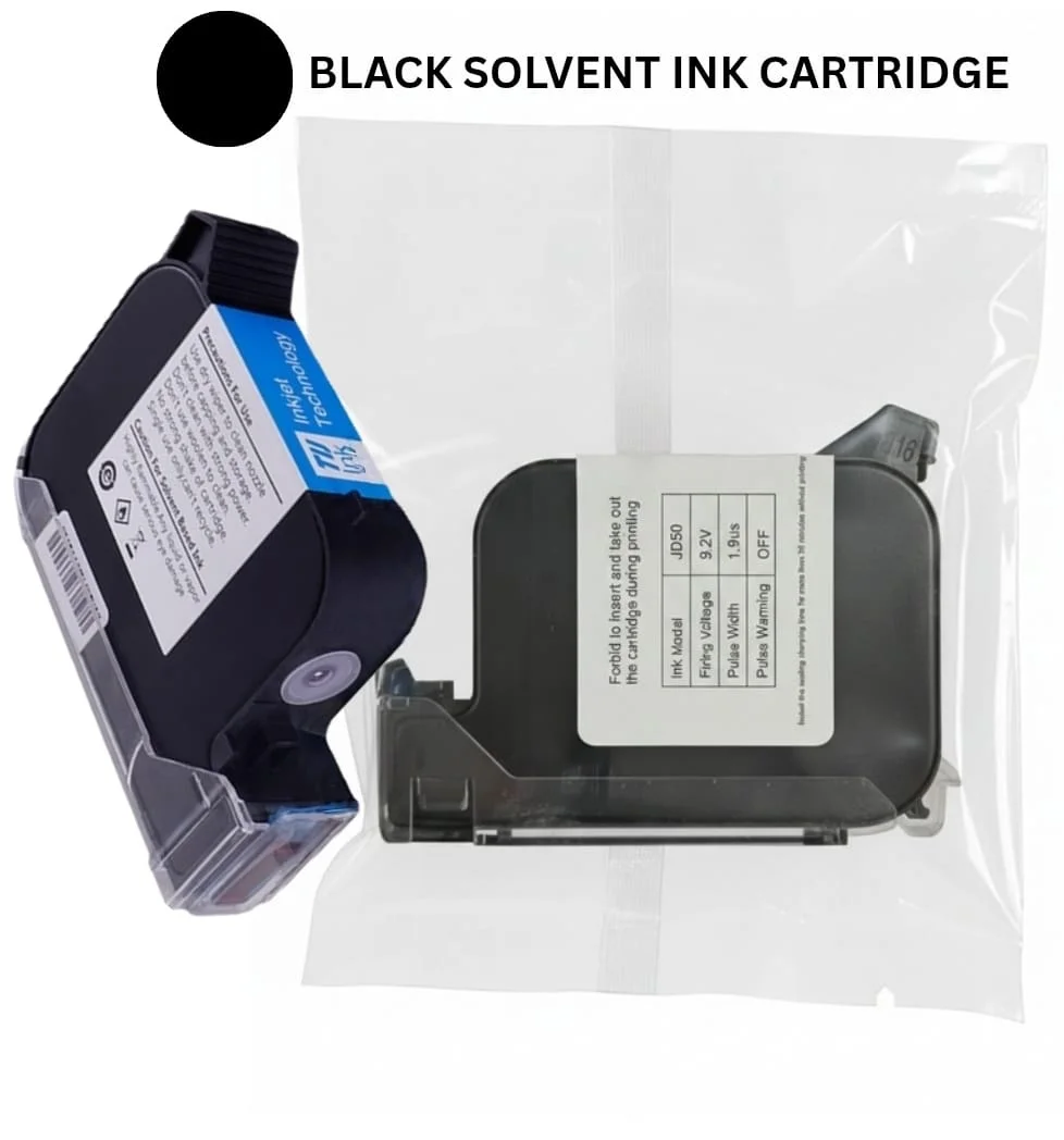 TIJ Solvent Ink Cartridge 47ml – 12.7mm (Half Inch) Quick Dry Black Ink for Industrial Coding & Marking Printers image 1