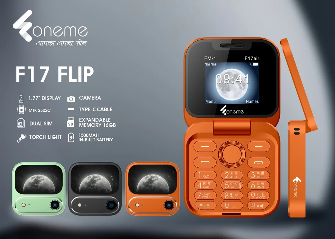 F17 Pro Flip Mobile Compact Flip Feature Phone for Calls and SMS Easy Keypad Long Battery Life Basic Phone for Elderly Kids and Daily Use in India image 1