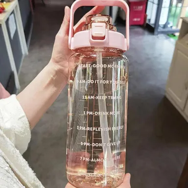 Right traders ,Transparent Water Bottle 2000ML, 900ML, 300ML with Motivational Time Marker |Leak Proof&Break-Proof thumbnail 2
