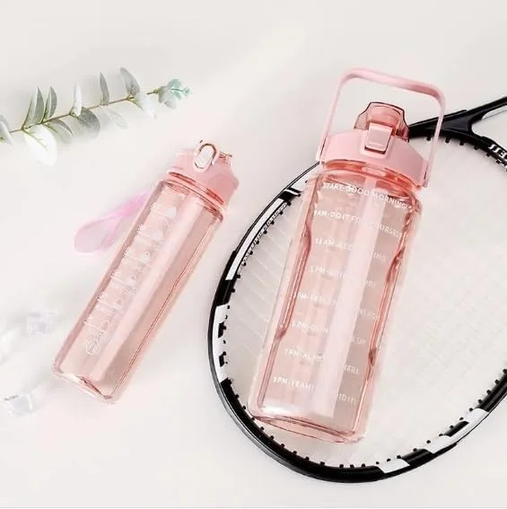 Right traders ,Transparent Water Bottle 2000ML, 900ML, 300ML with Motivational Time Marker |Leak Proof&Break-Proof image 5