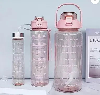 Right traders ,Transparent Water Bottle 2000ML, 900ML, 300ML with Motivational Time Marker |Leak Proof&Break-Proof thumbnail 0