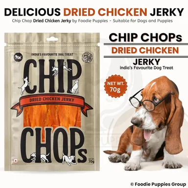 Chip Chops Optimum Health Formula Dried Chicken Jerky Treat for Dogs - 70gm, (Pack of 1) | Highly Nutritional & Digestible Snack  thumbnail 1