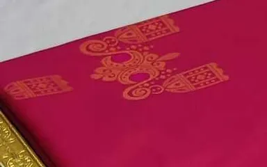 Rani Pink and Purple Contrast Soft Silk Saree with Rich Gold Zari Pallu thumbnail 1