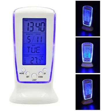 Right Traders Digital Square Alarm Clock | LED Display with Snooze Function, Temperature & Date Display, Dual Power USB & Battery, Compact Modern Bedside and Office Clock thumbnail 2