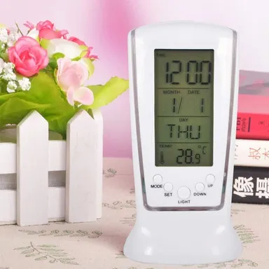 Right Traders Digital Square Alarm Clock | LED Display with Snooze Function, Temperature & Date Display, Dual Power USB & Battery, Compact Modern Bedside and Office Clock thumbnail 3