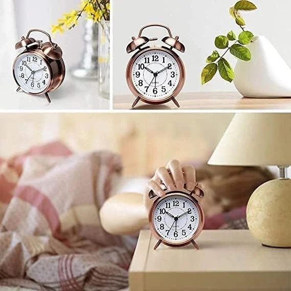 Right traders ,Vintage Brass Twin Bell Table Top Alarm Clock  image 3