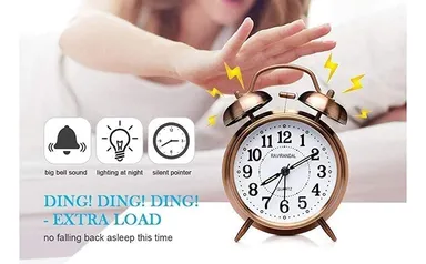 Right traders ,Vintage Brass Twin Bell Table Top Alarm Clock  thumbnail 4