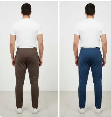 MEN SUMMER WEARING COMBO  TRACKS PANTS WITH POCKET COMFORTABLE AND BREATHEBLE PACK OF 2 TRACK PANTS thumbnail 2