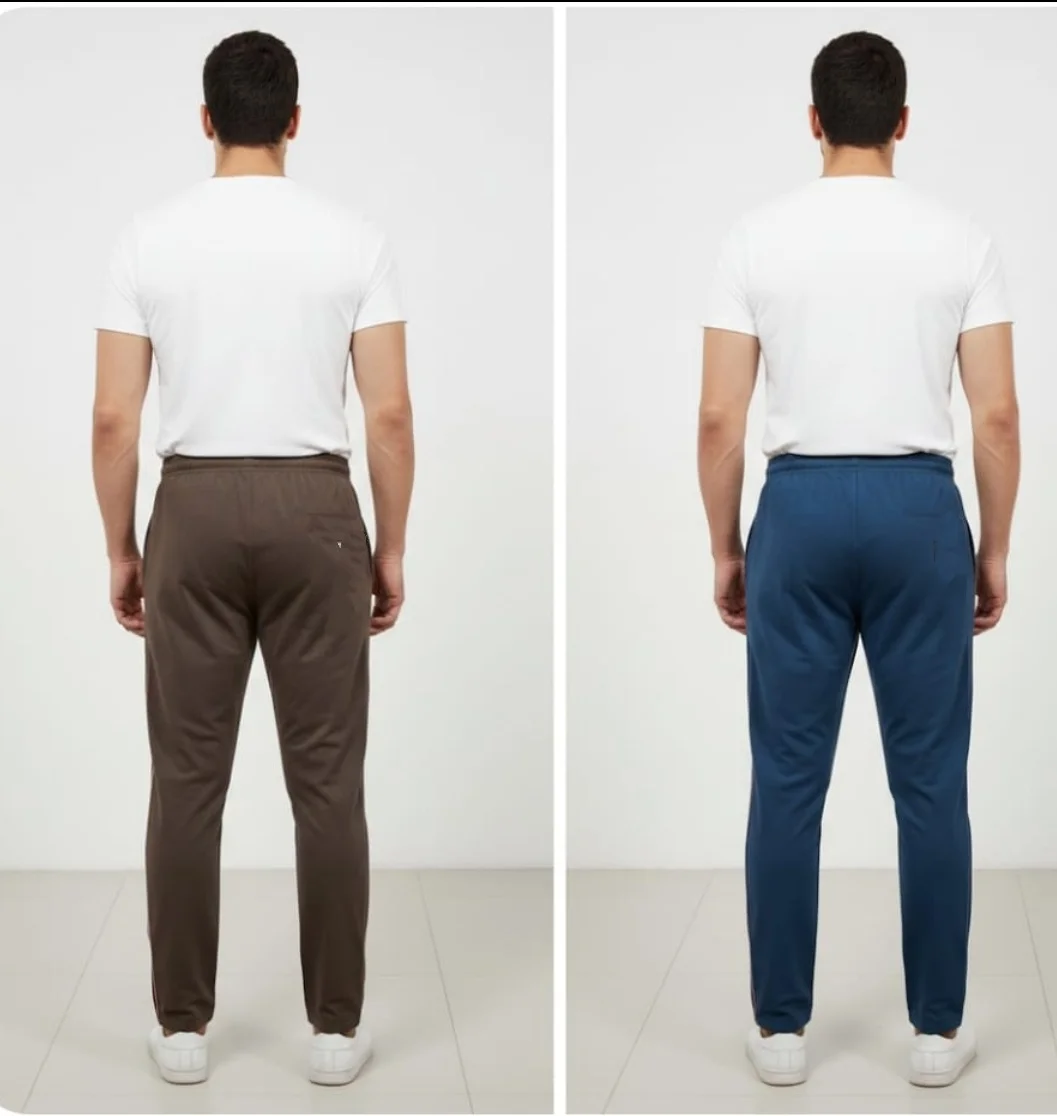 MEN SUMMER WEARING COMBO TRACK PANTS WITH POCKET COMFORTABLE AND BREATHABLE PACK OF 2 TRACK PANTS – Lightweight Cotton Blend Gym Joggers for Men – Elastic Waist Drawstring Casual Sports Lower – Regular Fit Daily Wear Trousers image 2