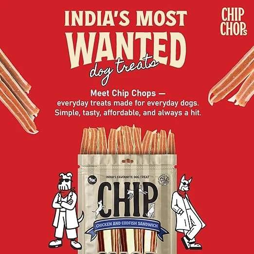 Chip Chops Chicken & Codfish Dog Treats (Pack of 2, 70g Each) | Healthy, Easily Digestible Snacks for All Dog Breeds | Perfect Training & Reward Treats image 3