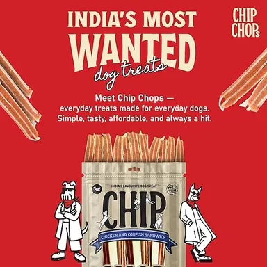 Chip Chops Chicken & Codfish Dog Treats (Pack of 2, 70g Each) | Healthy, Easily Digestible Snacks for All Dog Breeds | Perfect Training & Reward Treats thumbnail 2