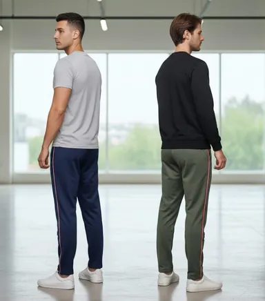Men Summer Breathable Cotton Blend Track Pants Combo Pack of 2 with Deep Side Pockets Lightweight Comfortable Gym Joggers for Running Workout Home Wear Casual Sports Lower for Men India thumbnail 2