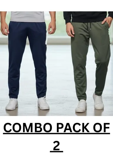 Men Summer Breathable Cotton Blend Track Pants Combo Pack of 2 with Deep Side Pockets Lightweight Comfortable Gym Joggers for Running Workout Home Wear Casual Sports Lower for Men India thumbnail 0