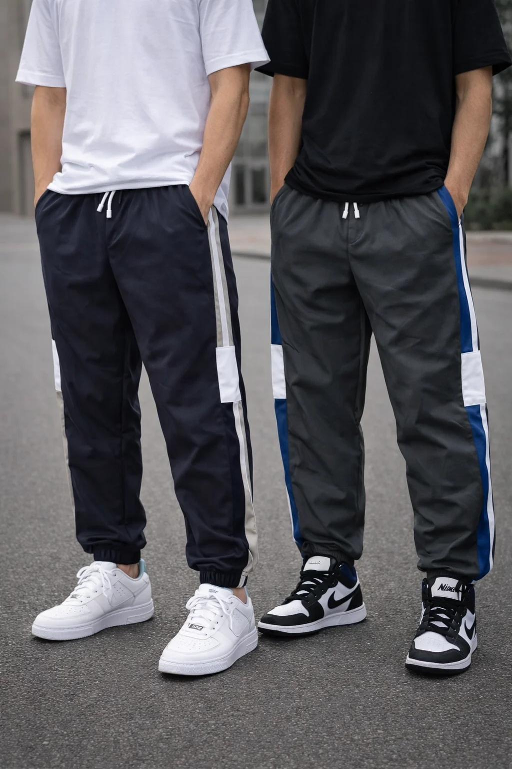 Mens Summer Wearing Combo Track Pants Pack of 2 Breathable Cotton Blend Joggers with Pockets Lightweight Comfortable Gym Running Lower for Men image 1