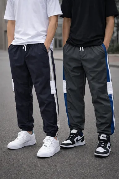 Mens Summer Wearing Combo Track Pants Pack of 2 Breathable Cotton Blend Joggers with Pockets Lightweight Comfortable Gym Running Lower for Men thumbnail 0