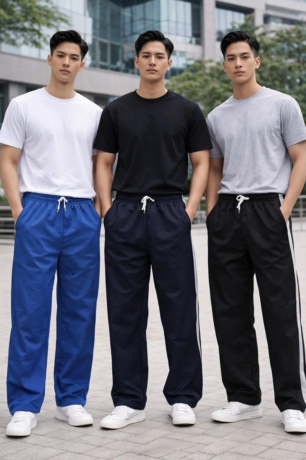 MEN SUMMER WEARING COMBO TRACKS PANTS WITH POCKET COMFORTABLE AND BREATHEBLE PACK OF 3 TRACK PANTS image 1