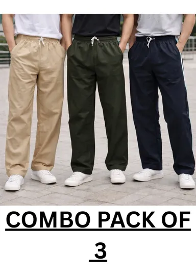 MEN SUMMER WEARING COMBO TRACKS PANTS WITH POCKET COMFORTABLE AND BREATHEBLE PACK OF 3 TRACK PANTS thumbnail 0
